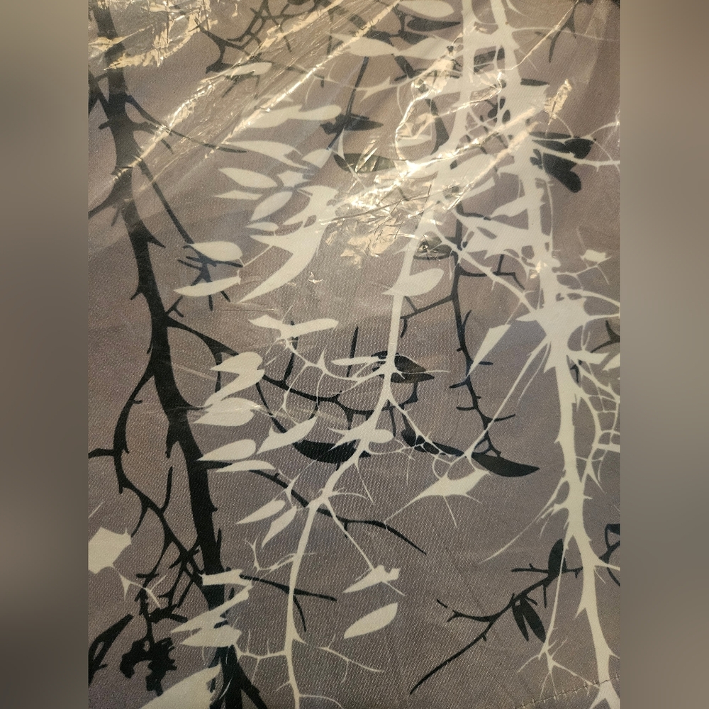 Half Moon Forest Gray Black White Panel Set room darkening new in bag 52x84